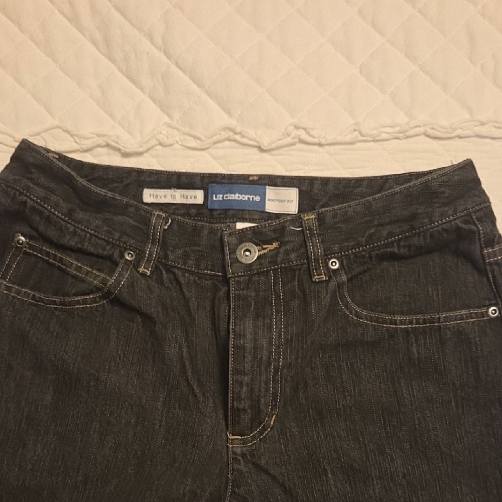 Liz Claiborne Women's Dark Gray High Rise Jeans
